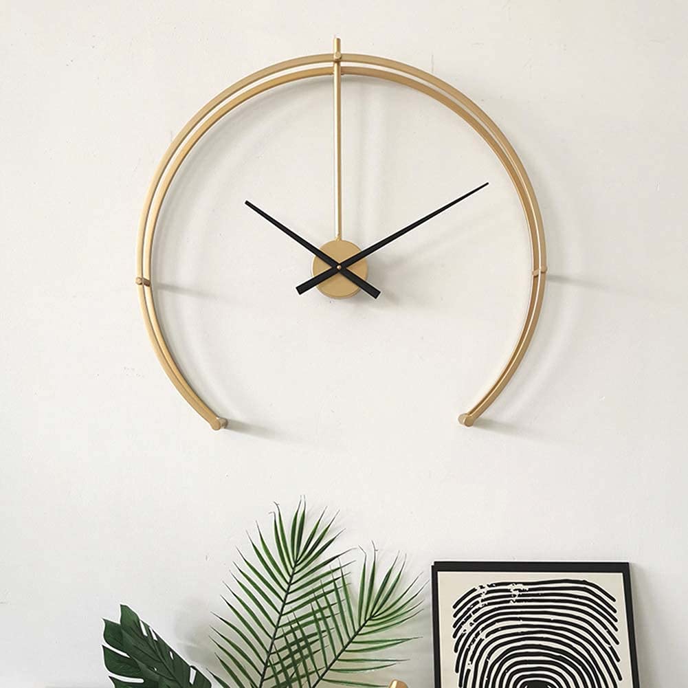 GHGcscas wall clock, Home Metal Wall Decor, Clock for Living Room, 24In Large Oversized Retro(Gold,60cm)