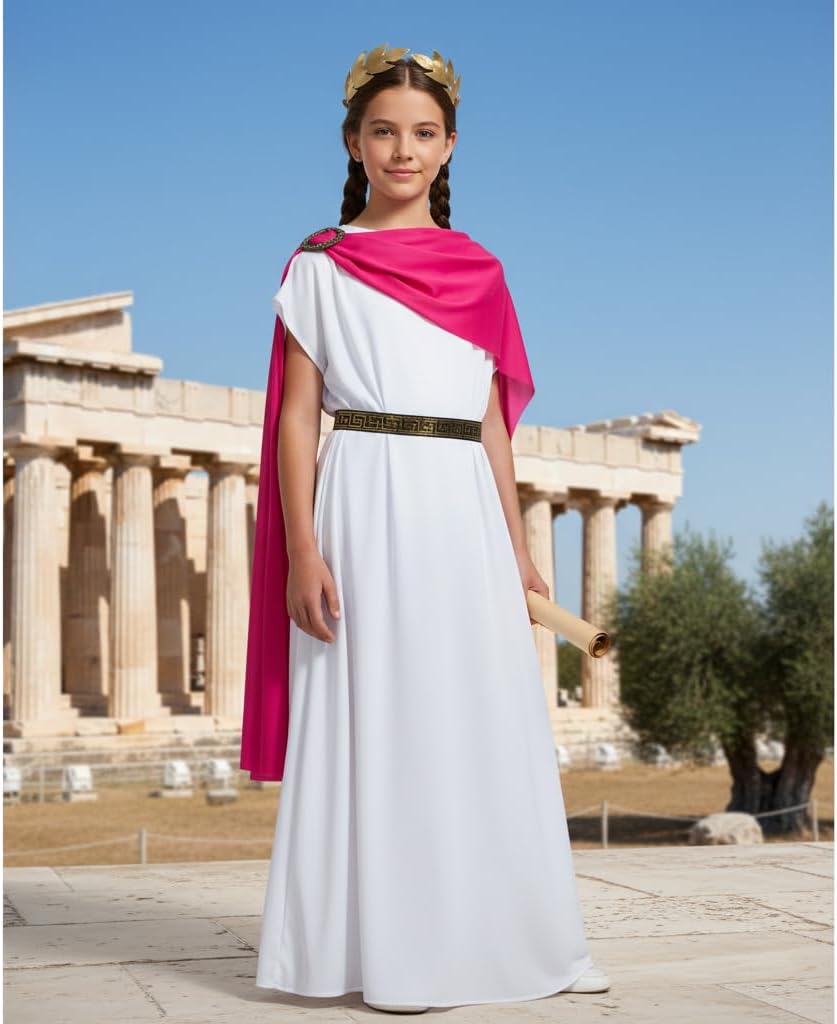 TOGROP Greek Toga Costume for Kids Ancient Greece Mythos Philosopher Rome Nobility Cosplay