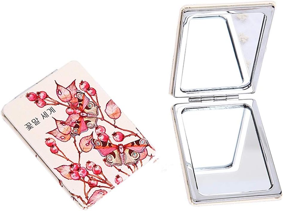 LI HAO SHOPPortable mirror - portable mirror - ultra clear beauty mirror - double folding small mirror, cute mirror, girl mirror, 7X5cm (Color : #1)