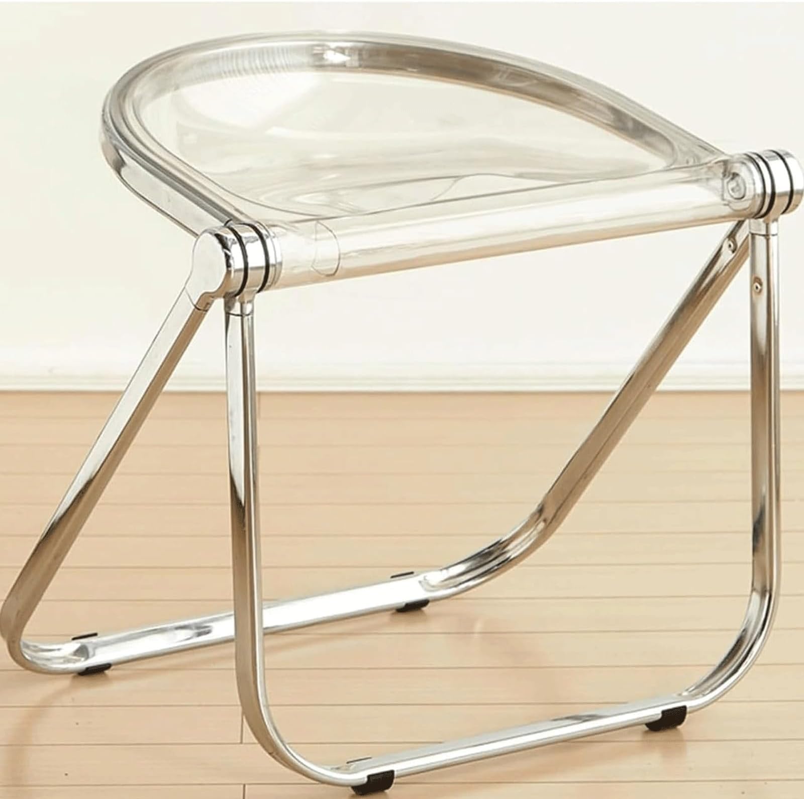 Modern Clear Plastic Dining Chairs Metal Frame Armless Kitchen Seating Non-Slip Feet 250kg Load Capacity Stylish Dining Room Furniture Perfect for Home and Office
