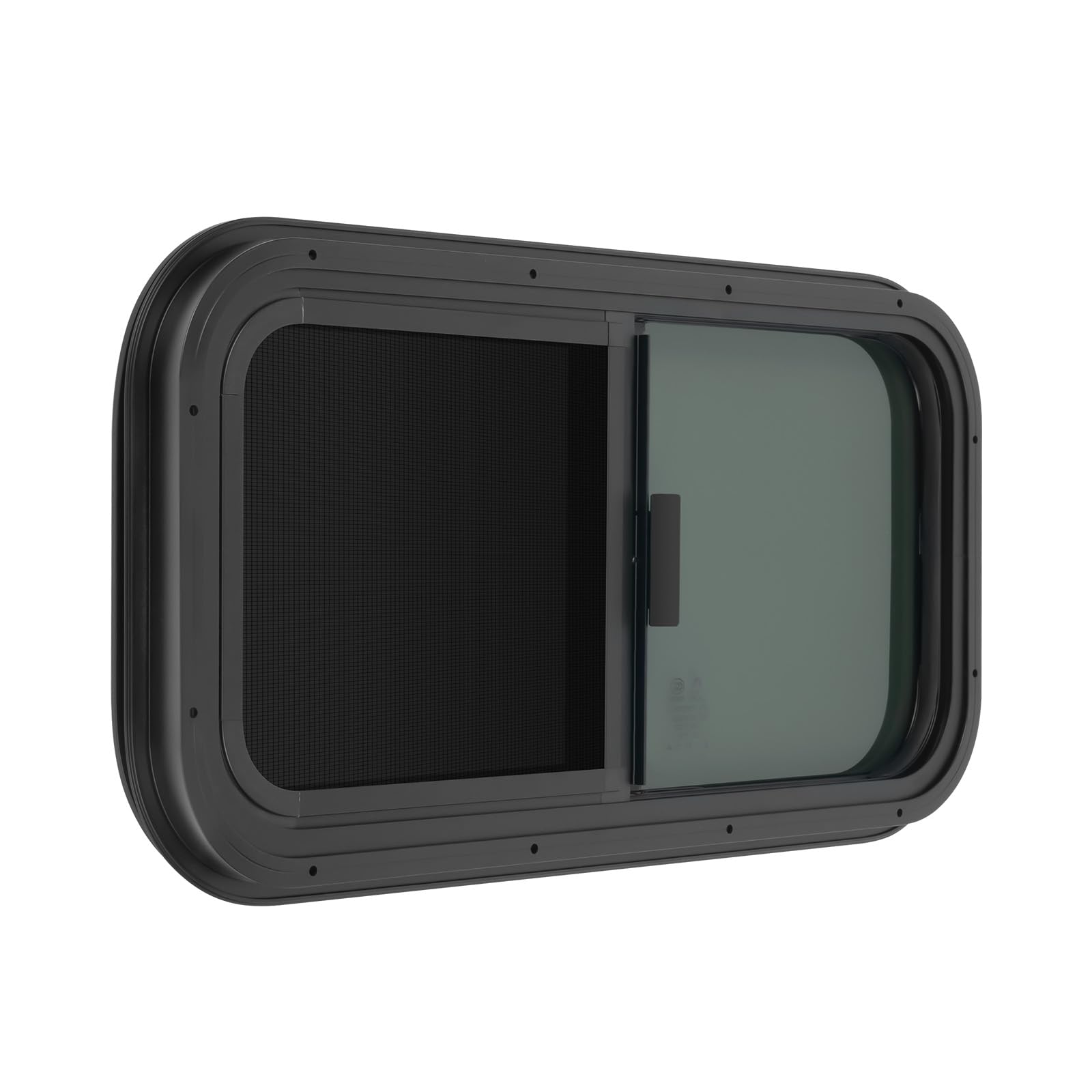 Fenêtre Basculante Pour Camping-car 450x500 Mm - Avec Store Et Moustiquaire, Ouverture 70°, Noir/blanc