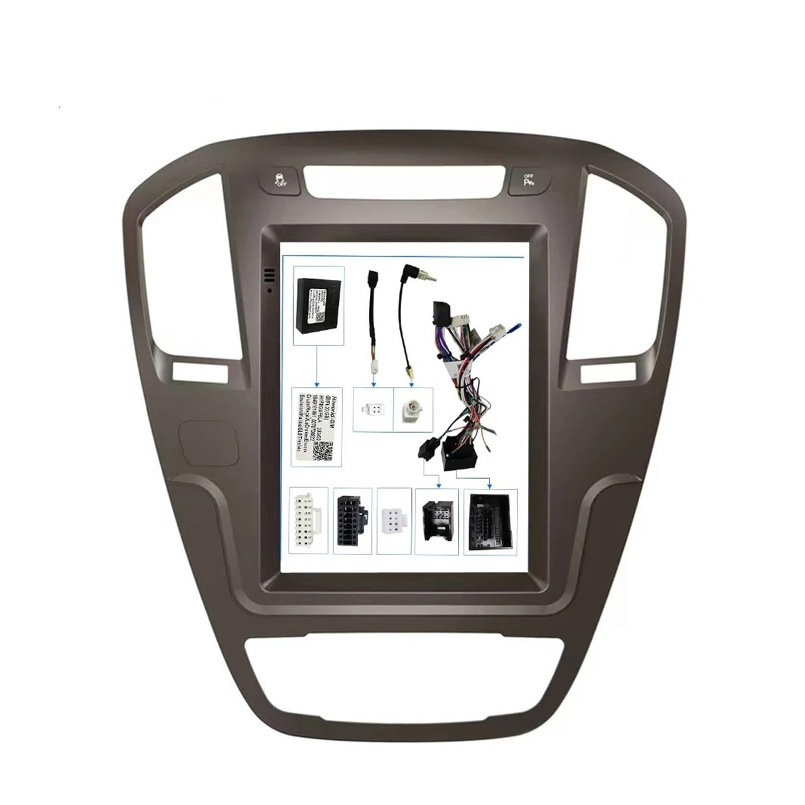 Cadre de Radio Façade Autoradio pour Buick pour Regal 2008-2013 2008-2013 9.7 Pouces Voiture Android MP5 GPS Lecteur Panneau Cadre 2 Din Kit Montage Autoradio(Brown-canbus)