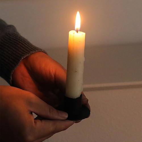 Miniatura 8 de ZENFUN Juego de 10 portavelas cónicos, portavelas negro hierro a granel, centro de mesa a granel, portavelas negro mate para decoración del hogar,