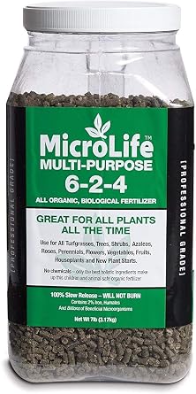 MicroLife Multi-Purpose 6-2-4 Professional Grade Granular Organic Fertilizer for All Plants, 7 LBS