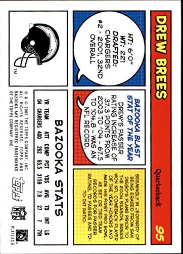 Miniatura 2 de 2005 Topps Bazooka Football #95 Drew Brees