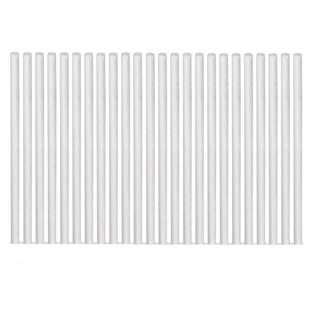 Jzoowar White 24Pcs Fiberglass Replacement Wicks, Oil Lamps Wicks, Candle Wine Bottles Wicks For Outdoor Torches,0.5 By 9.85 Inch