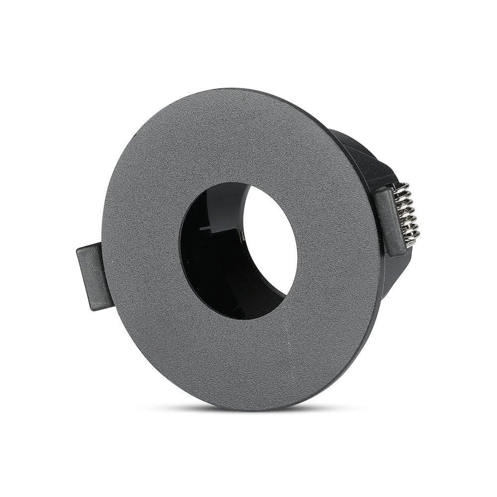 V-Tac Vt-873 Portafaretto Led Incasso Rotondo Nero Opaco In Alluminio Per Lampade Gu10-Gu5.3 - Sku 8595