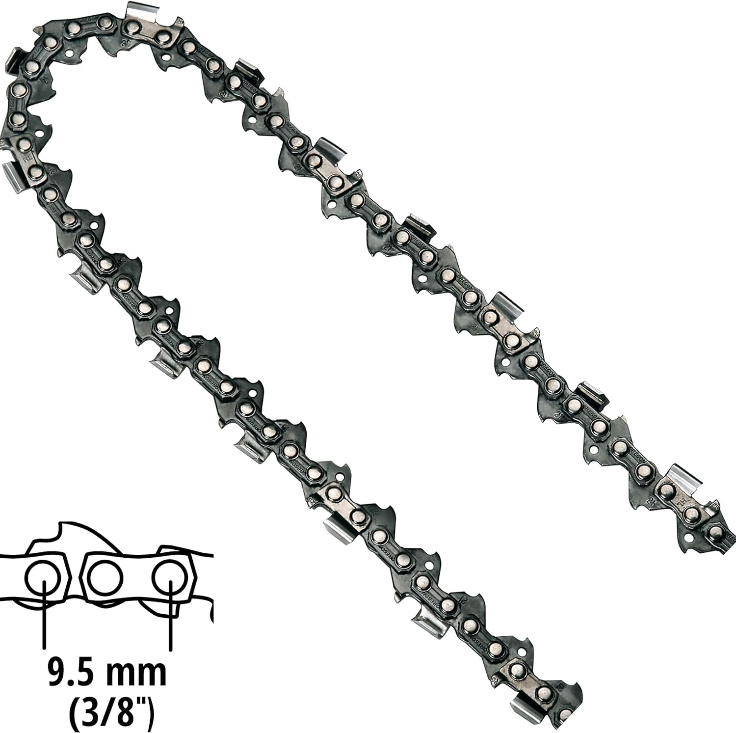 Oryginalny łańcuch zamienny Einhell 35 cm (akcesoria do piły łańcuchowej, pasuje do pilarek łańcuchowych Einhell o długości 35 cm, 52 ogniwa napędowe, grubość 1,1 mm, podział łańcucha 3/8 cala)