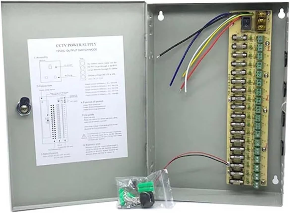 4CH 9CH 18CH Power Supply Box,Distribution Board,Switch Power Supply 12V 5A/10A/15A(18CH CCTV Box)