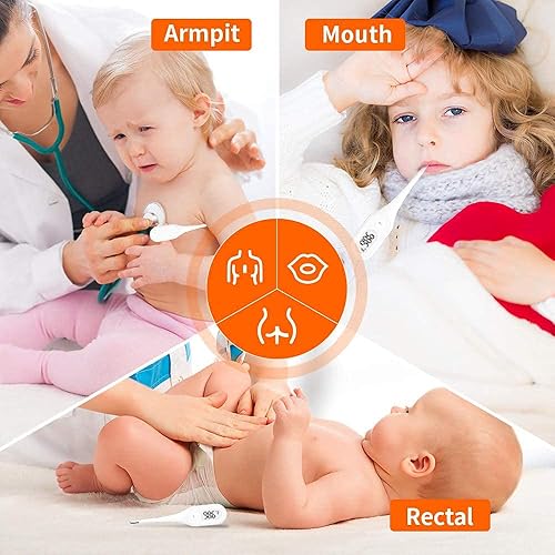 Miniatura 5 de iHealth Termómetro digital oral PT1 termómetro de fiebre con doble sensor para alta precisión termómetro de lectura de axilas rectas para adultos y