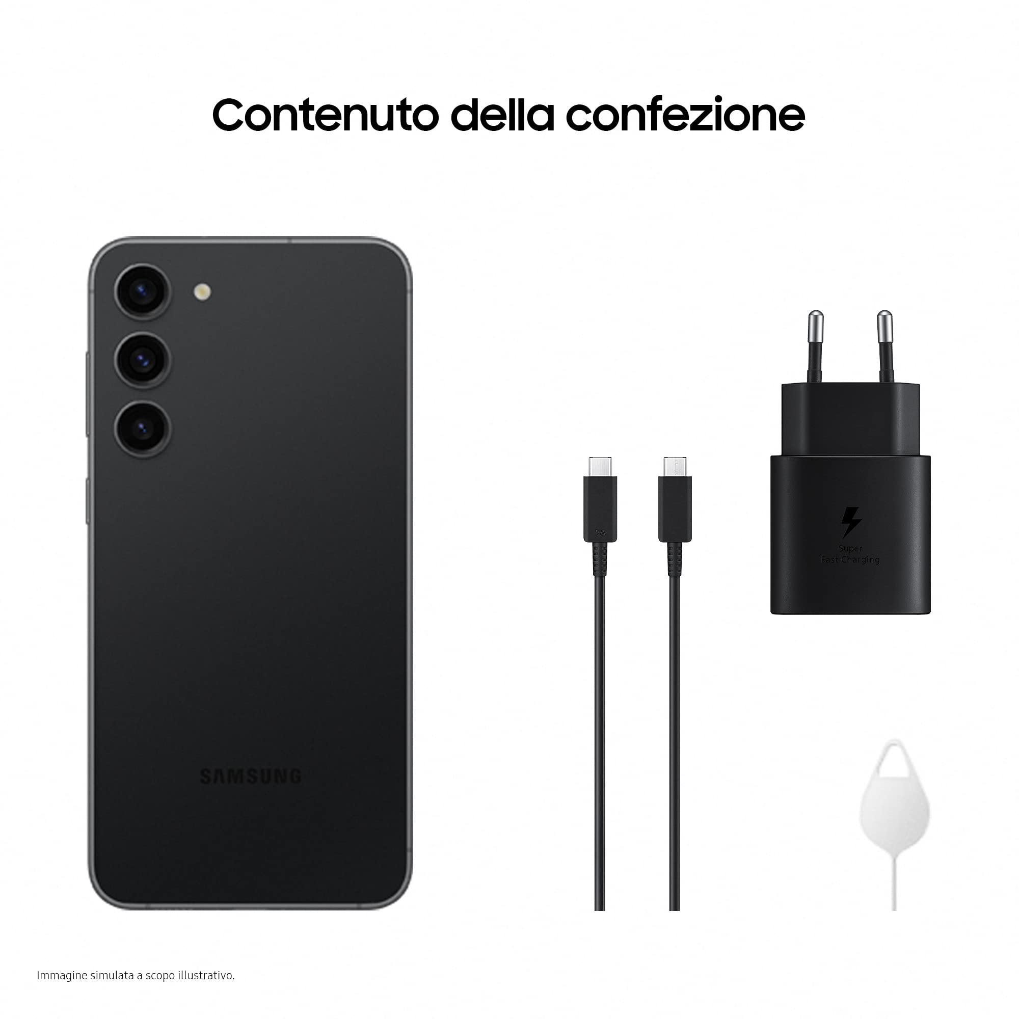 Samsung Galaxy S23+, Caricatore incluso, Smartphone Android, Display 6.6'' Dynamic AMOLED 2X, Fotocamera 50MP, RAM 8GB, 512 GB, 4.700 mAh, Phantom Black [Versione italiana]