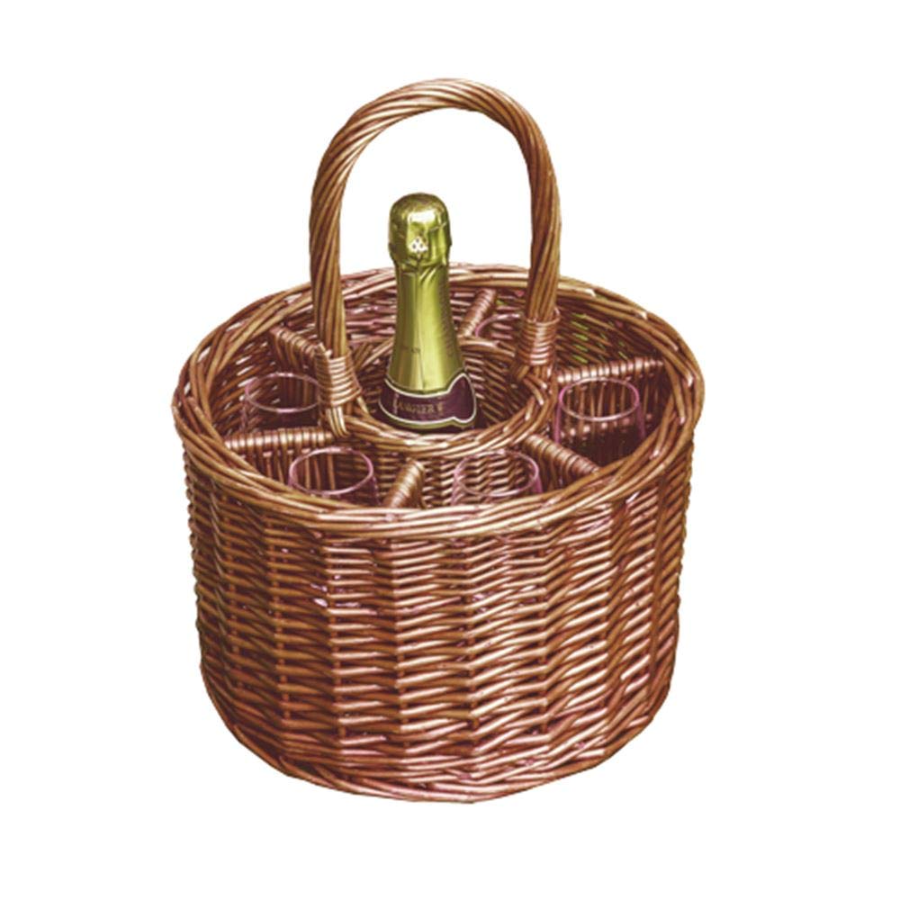 Red Hamper Wh017/home Wicker Small Deluxe Single Bottle Drinks Basket from B&Q