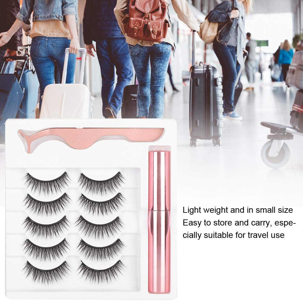 Ciglia Magnetiche, 3 Paia di Ciglia Finte Naturali 3D, Ciglia Magnetiche Riutilizzabili e Eyeliner Magnetico Impermeabile, Eyeliner Magnetici a Lunga Durata con Strumento per il Trucco delle Ciglia