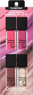 e.l.f. Glow Reviver Plumping Lip Oil Kit: 4 Tinted Vegan Lip Oils, High-Shine Nourishing Finish, 2 Exclusive Shades