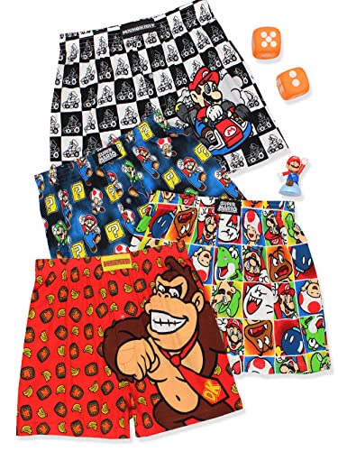 Super Mario Donkey Kong Men's Button Fly Boxer Lounge Shorts (Red, X-Large) #TOP6