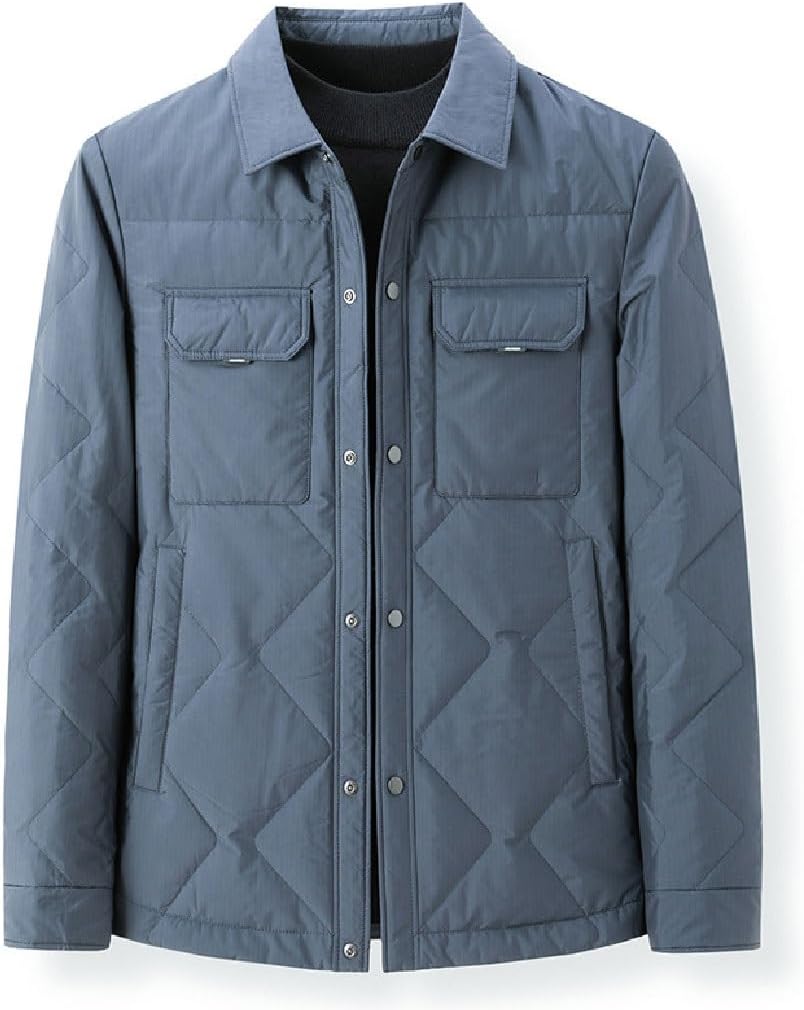 Short Shirt Light Down Jacket Men's White Goose Warm(X-Large)