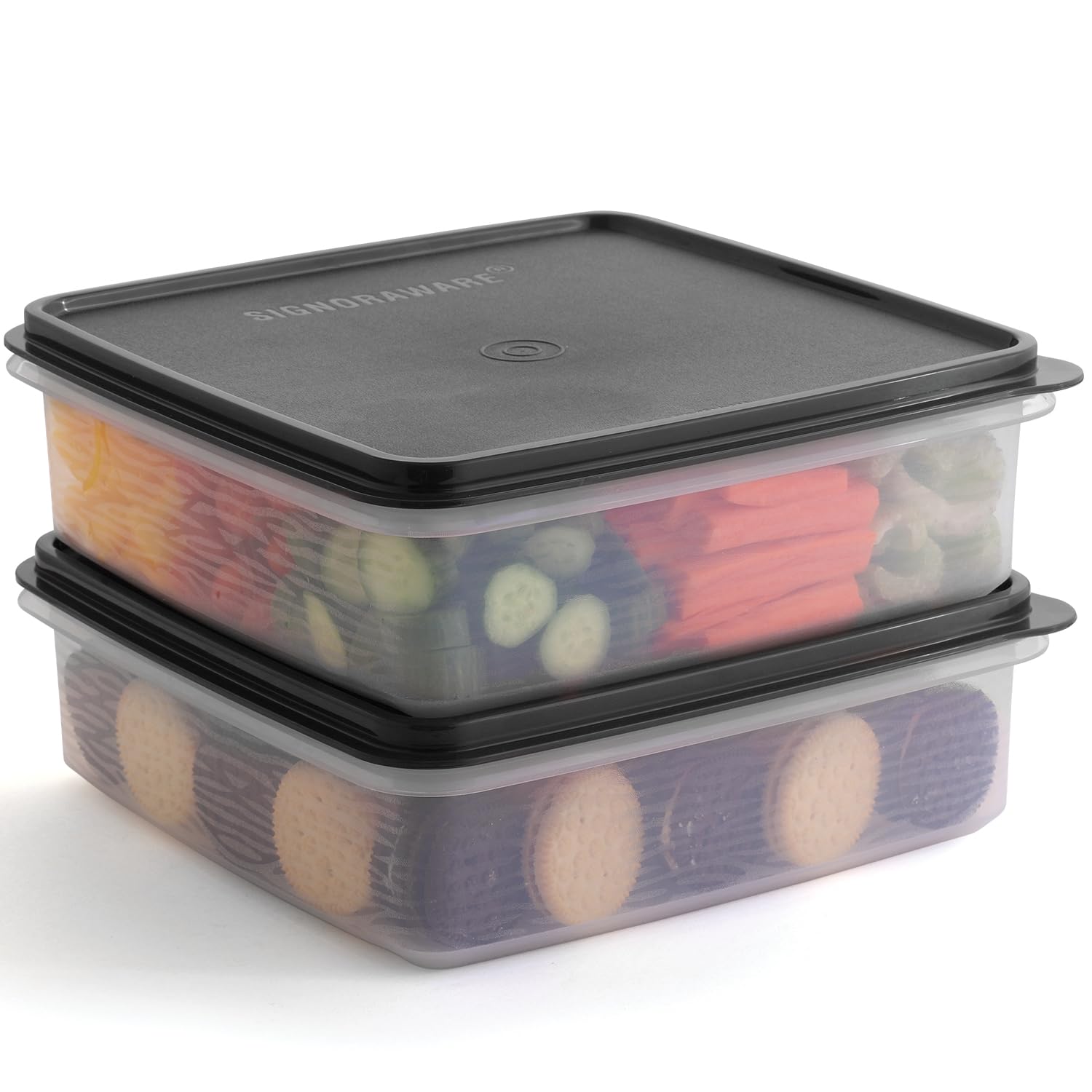 Plastic Storage Containers with Lids – 2-Pack 3L Cupcake Carrier – Leakproof Cookie Storage Containers Airtight – BPA-Free Plastic Containers with Lids for Food Storage, Meal Prep, Leftovers, Cupcakes