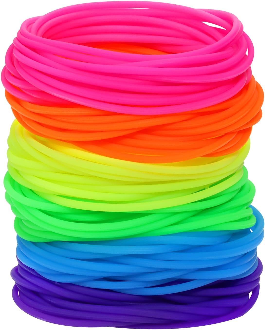 4 Neon Scrunchies 80er Style - Bunte Haargummis Set