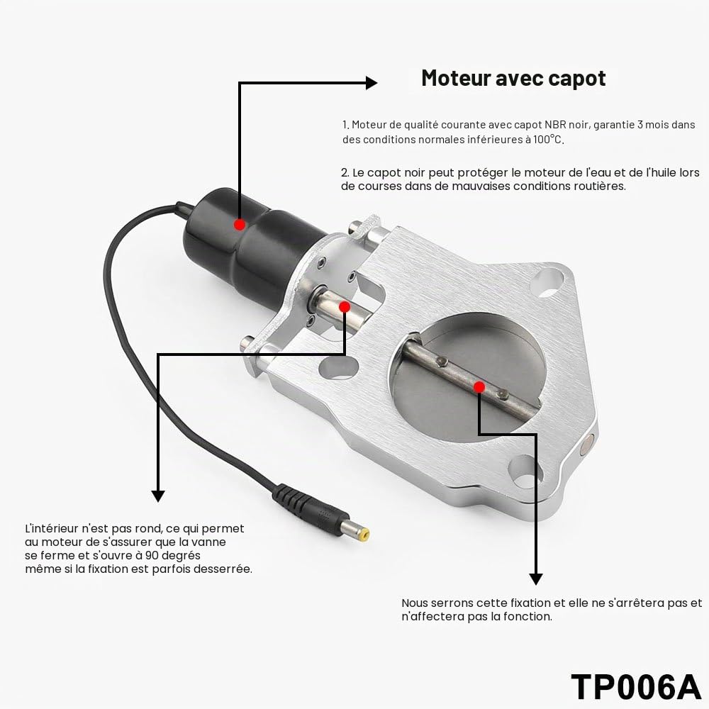Soupape d'échappement électrique 76 mm