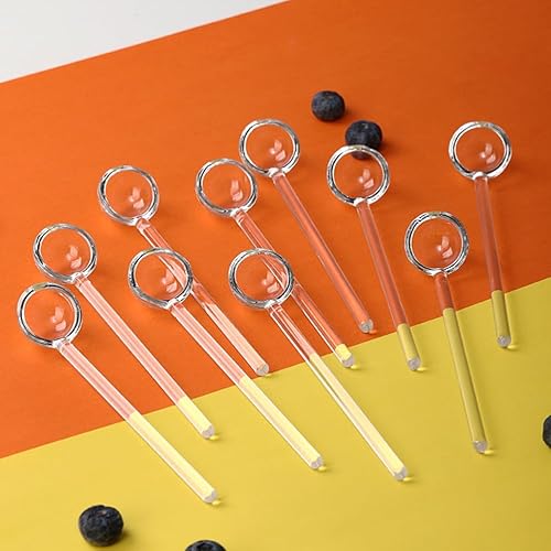 Miniatura 8 de CALLARON 8 cucharaditas de vidrio para expreso transparente, mini cuchara de café, barra de agitación, cuchara mezcladora, agitadores de té para té,