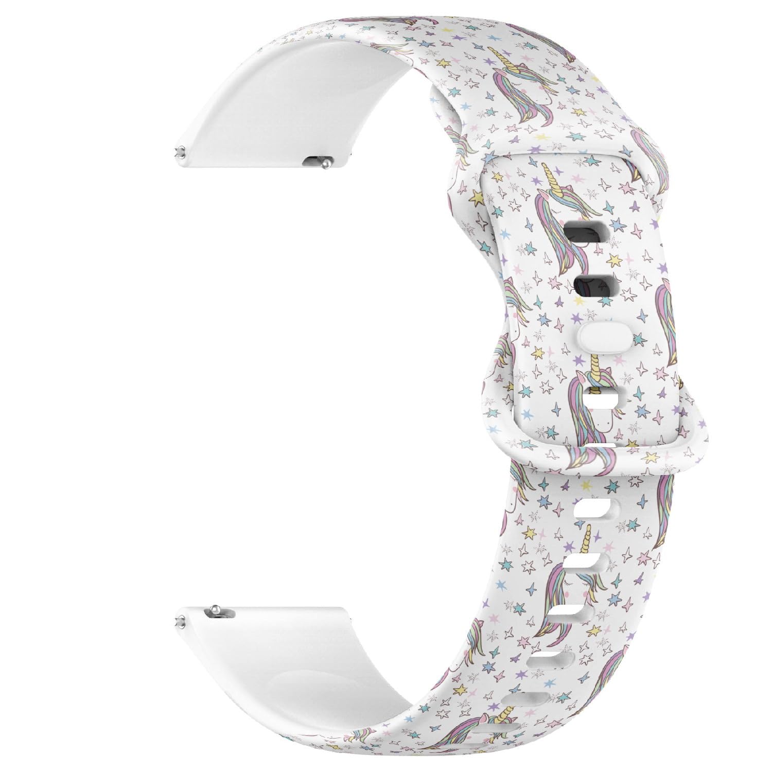 Compatible with Garmin Forerunner 245/245 Music, Forerunner 645/645 Music, Forerunner 55, 20 mm Replacement Sport Watch Band (Unicorn Rainbow Girls) Silicone Soft Strap Bracelet