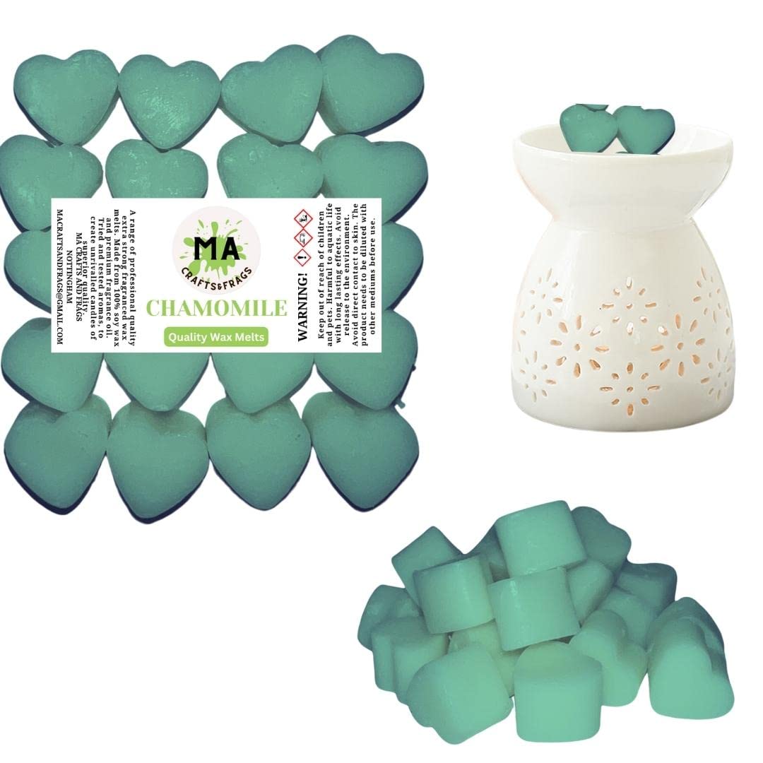 20 x Highly Scented Wax Melts Mini Hearts Many fragrances Designer Inspired (Chamomile)