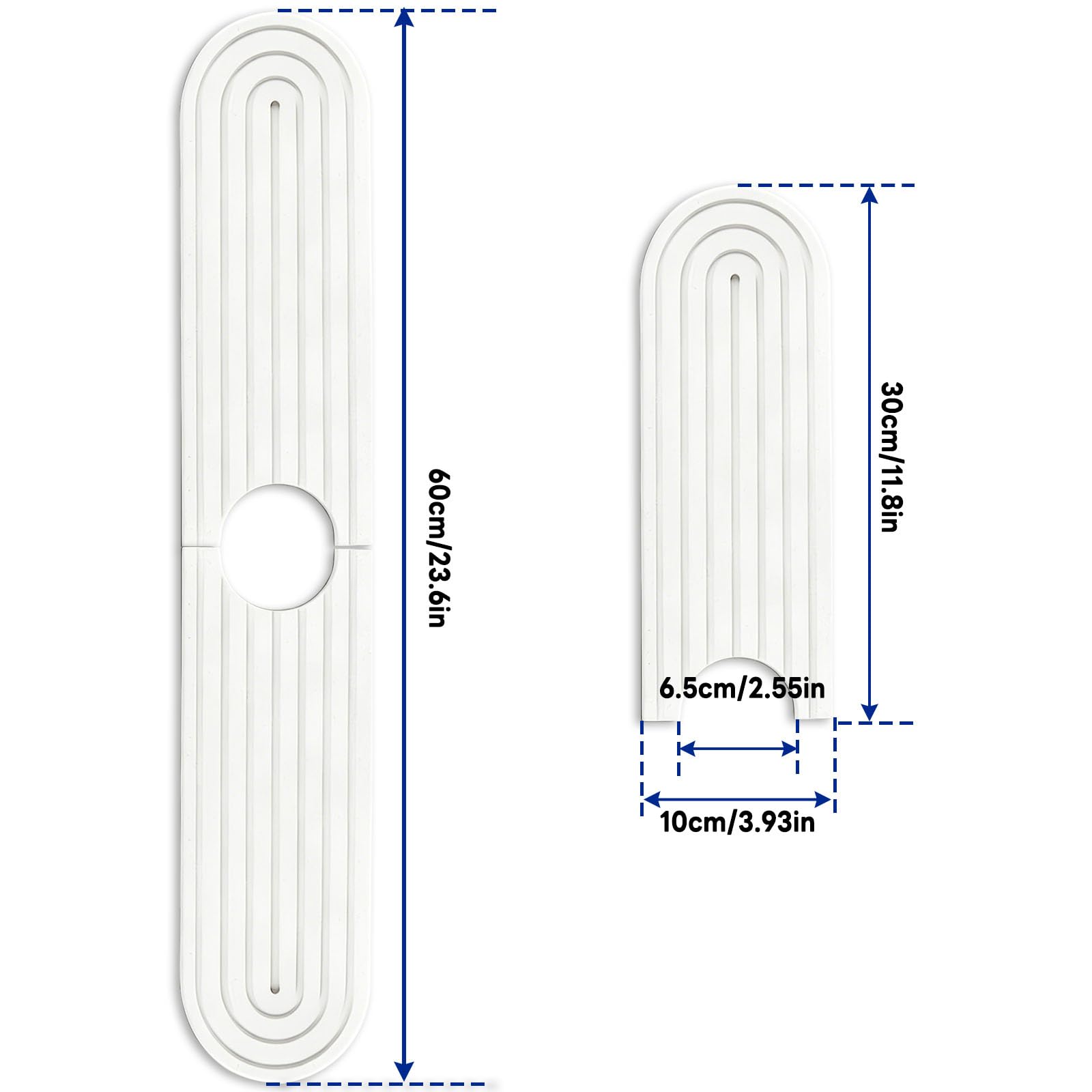 Tappetino per Lavello Cucina, Paraspruzzi Lavello Cucina per Lavello in Pietra Diatomite, Tappetino per Rubinetto, per Piani di Lavoro del Bagno (Bianco 60 × 10 × 0,9 cm)