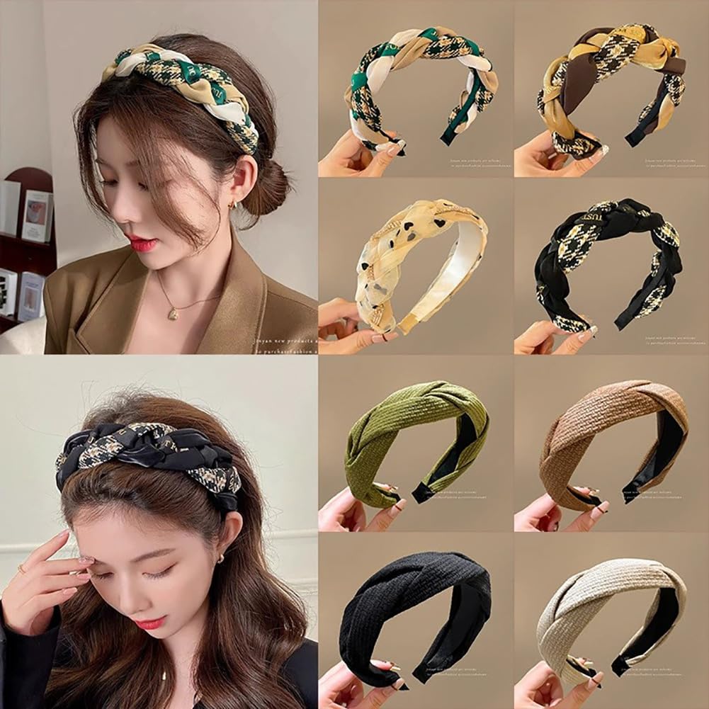 Pmnzdy Örgülü Alın Bandı Geniş Dirndl Geleneksel Saç Takısı Saç Bandı Dolgulu Düğümlü Saç Bantları Vintage Kaymaz Saç Bandı Kumaş Saç Bandı Saç Bandı Aksesuarı1#