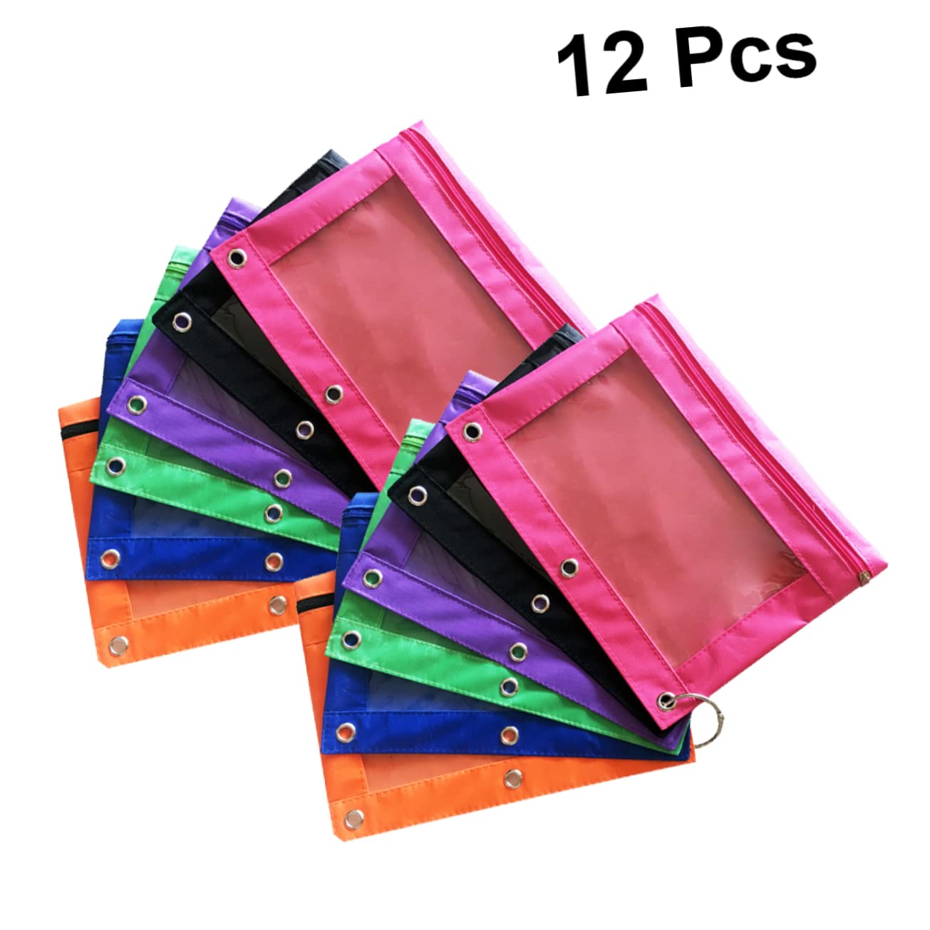 Estuche para Lápices Oxford Transparente de 12 Piezas Tres Agujeros