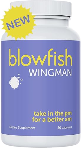 Blowfish Wingman - Alivio antes del juego para mañanas más claras  Suplemento de función hepática con DHM + L-cisteína, electrolitos, vitaminas y