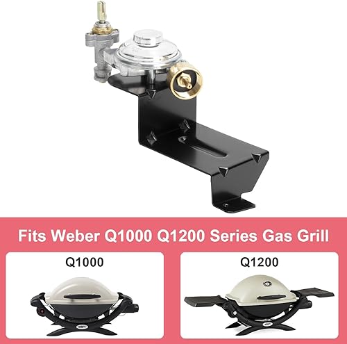 Miniatura 2 de 64866 Reemplazo del conjunto de válvula y regulador para Weber Q1000 1200, regulador de válvula de parrilla para Weber 51210001 51200001 51190001