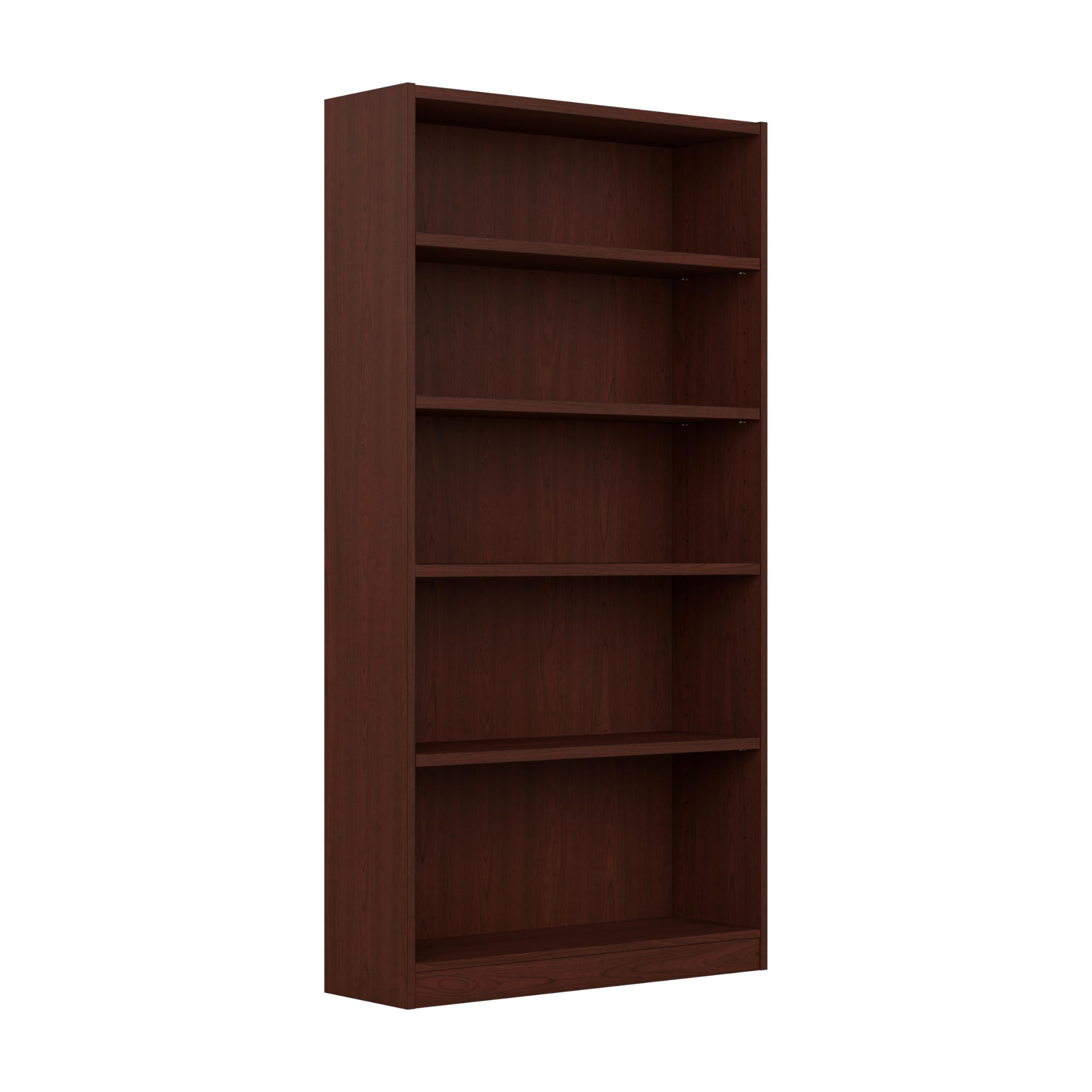 Bush Furniture Universal Tall 5 Shelf Bookcase in Vogue Cherry, Vertical Storage and Display Bookshelf for Home Office or Living Room Organization
