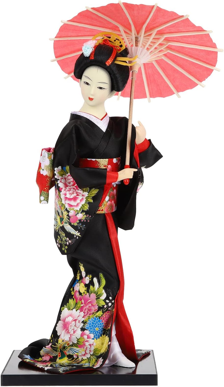 STOBOK 28.5x12.5cm Japanese Geisha Doll Collectible Figurine Japanese Kimono Geisha Doll Creative Style Figurine Tabletop Ornaments for Home Office Decor