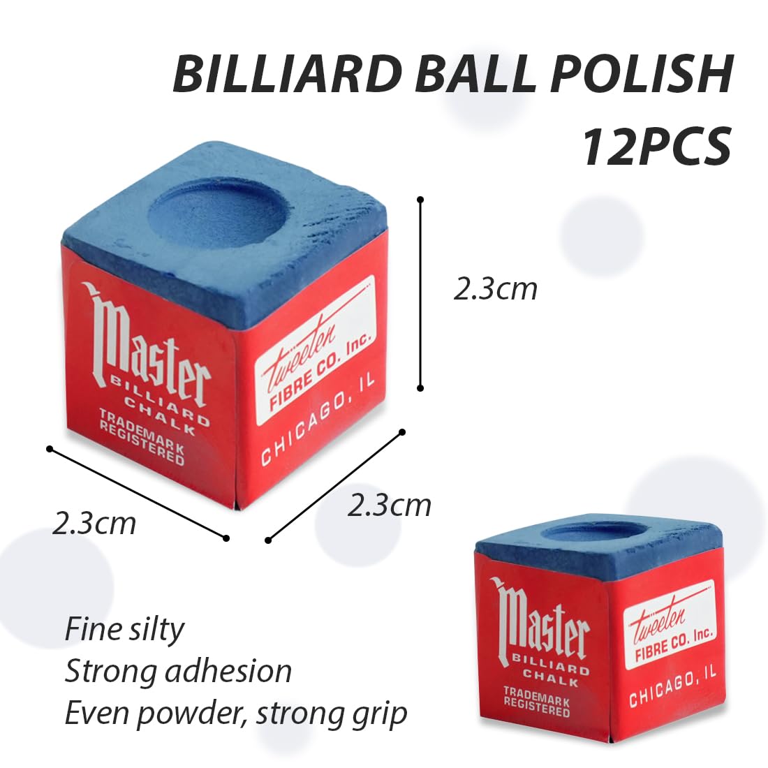 CATOR 12 pezzi Gessetti Biliardo,Gesso da Biliardo,Standard Gessetto Biliardo,Gessetti per Stecche da Biliardo,Gessi Biliardo,Gessetto da Biliardo,Pool Cue Cubes, per Appassionati e Professionisti