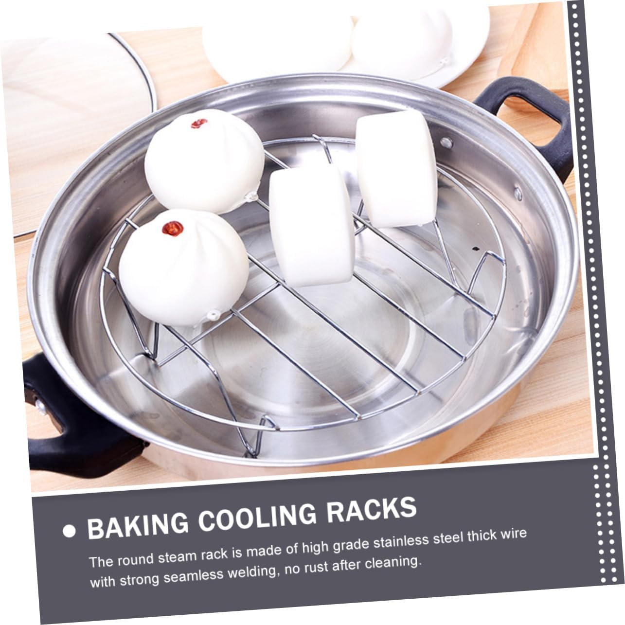 Cabilock 1Set Steaming Rack Cooking and Baking Cooling Rack for Even Steaming Heavy Duty Wire Easy to Clean for Home Cooking and Baking