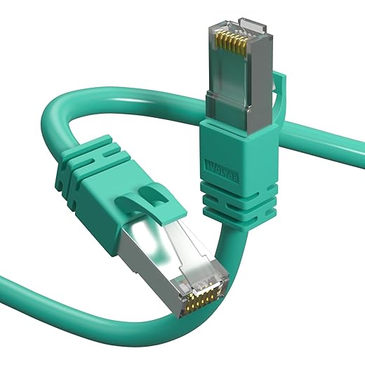 iVoltaa Ethernet Cable CAT6A Cable Dual Shielded (SF/UTP), 100% Copper, Professional Series - 10 Gbps LAN Network/High Speed Internet Cable, 550MHZ - 1 feet (0.3 m)