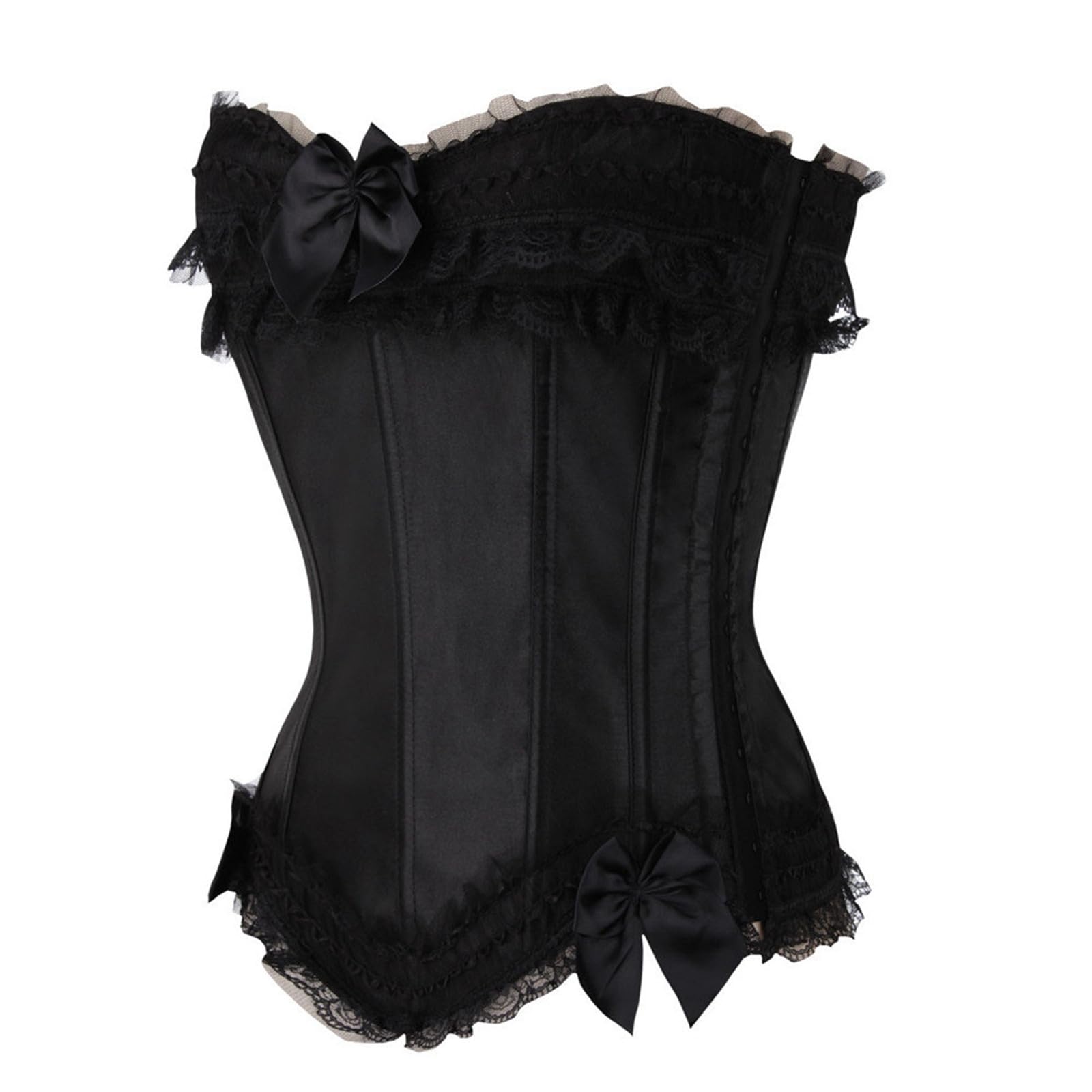 Corsetto da donna in pizzo, con stecche, per cosplay, elegante gotico