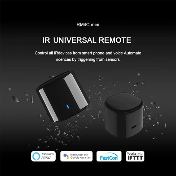 RM4C Mini Wi-Fi IR Blaster Universal Intelligent Remote Control Voice Control with Google Home and Alexa Smart Home HUB App Broadlink