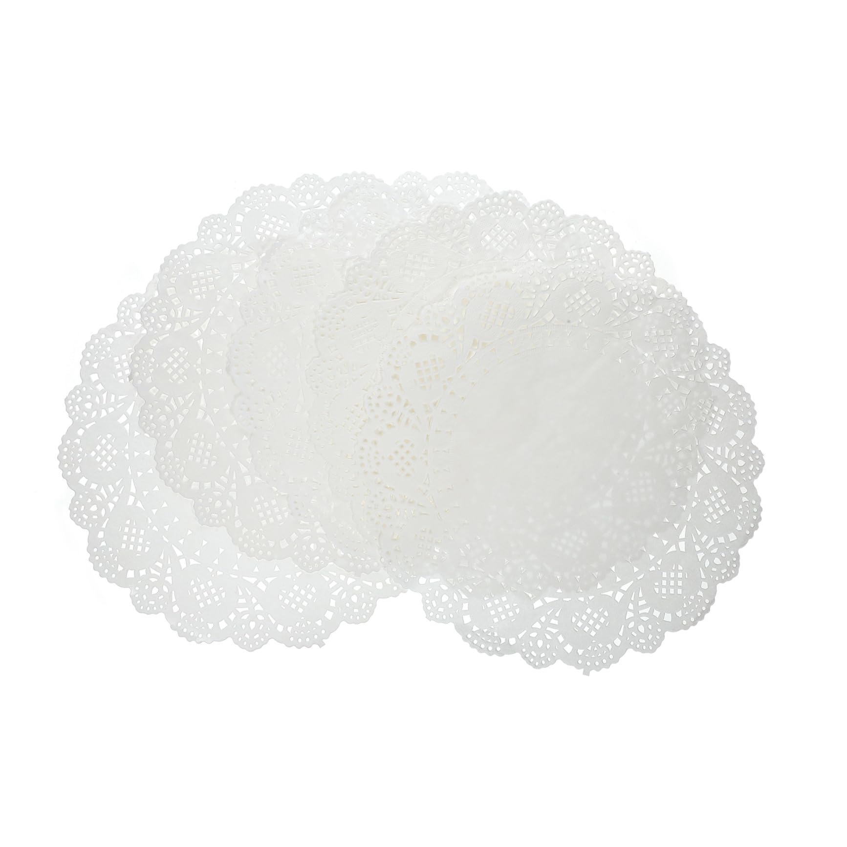 ifundom 140hojas Molde Hueco para Pastel Blondas De Papel Encaje White Redondas para Postres para Decoración De Pasteles y Absorción De Aceite