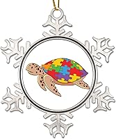 Vista 13 de Adornos para árbol de Navidad con autismo que ve el mundo diferente, rompecabezas para autismo, decoración de árbol de Navidad, recuerdo, conciencia
