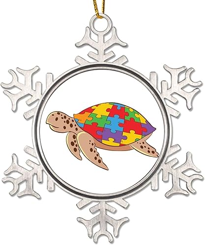 Miniatura 13 de Adornos para árbol de Navidad con autismo que ve el mundo diferente, rompecabezas para autismo, decoración de árbol de Navidad, recuerdo, conciencia
