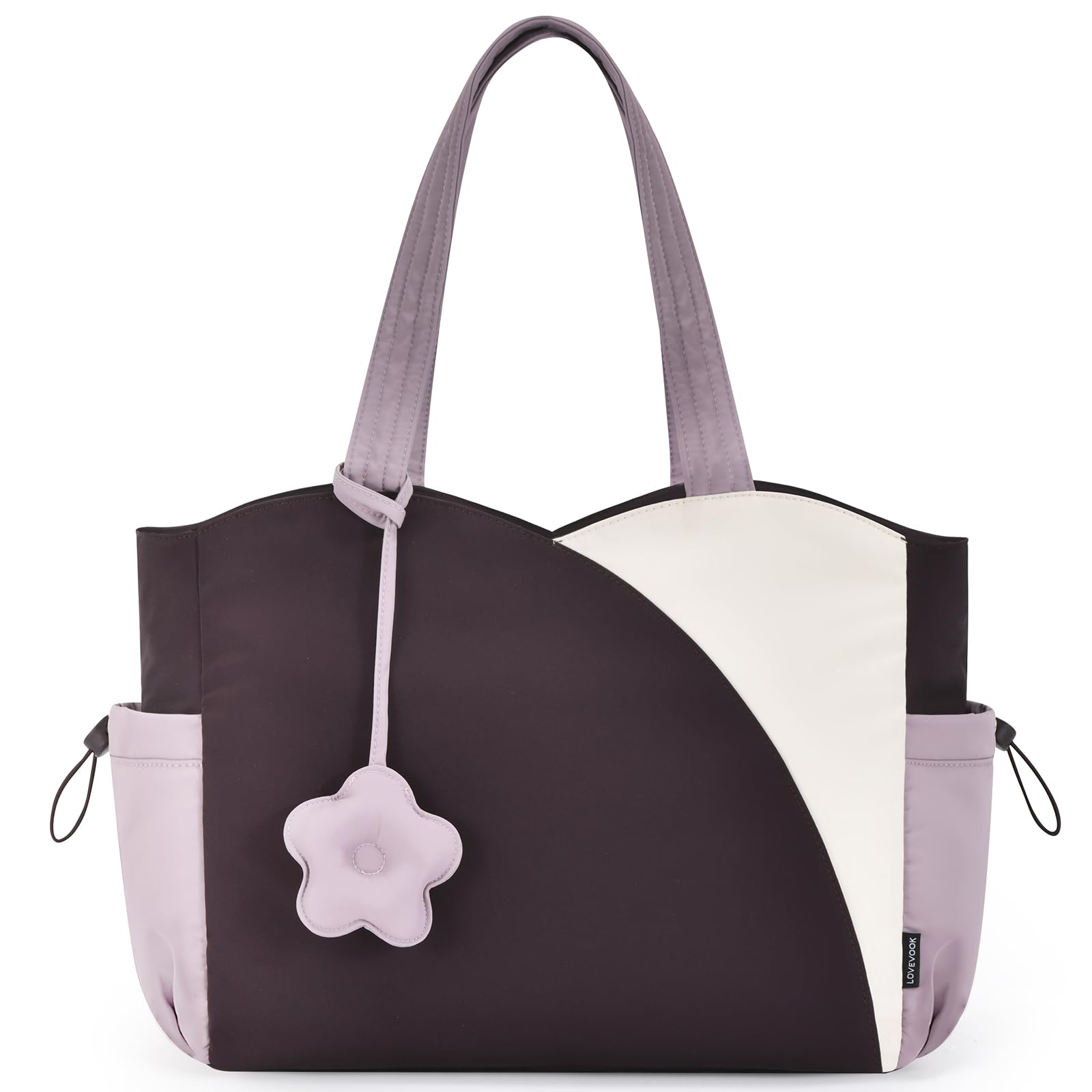 LOVEVOOK Tote Bag for Women Puffer Work Bags with Zipper for Daily Travel College Teacher Nurse Laptop Handbags