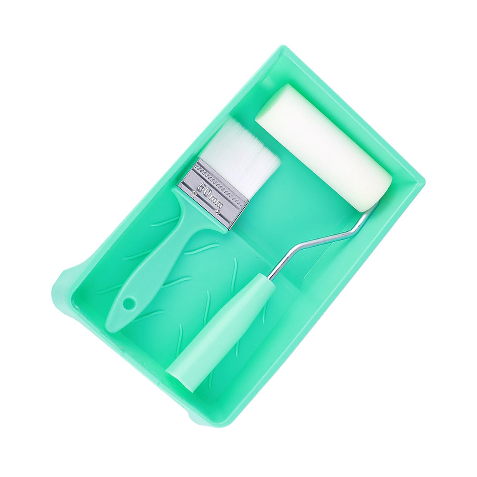 3Pcs 4Inch Paint Roller Set with Tray and Sponge Interior Wall Roller for Smooth Wall Painting and Craft Projects Painting Equipment Set