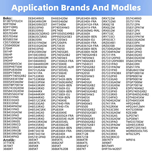 image for Generic 8 PCS Dryer Filter Spare Compatible with Beko/Grundig/Blomberg