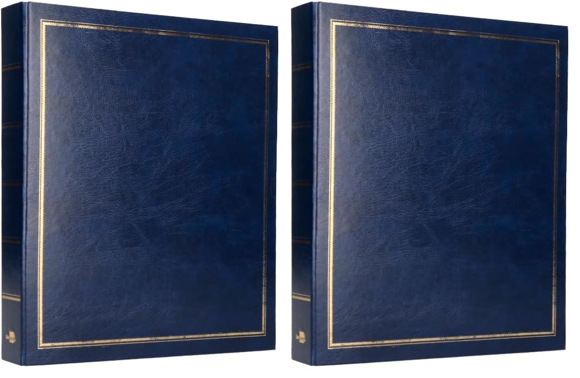 Álbum de fotos Liderpapel serie classic con 20 hojas autoadhesivas azul pack de 2