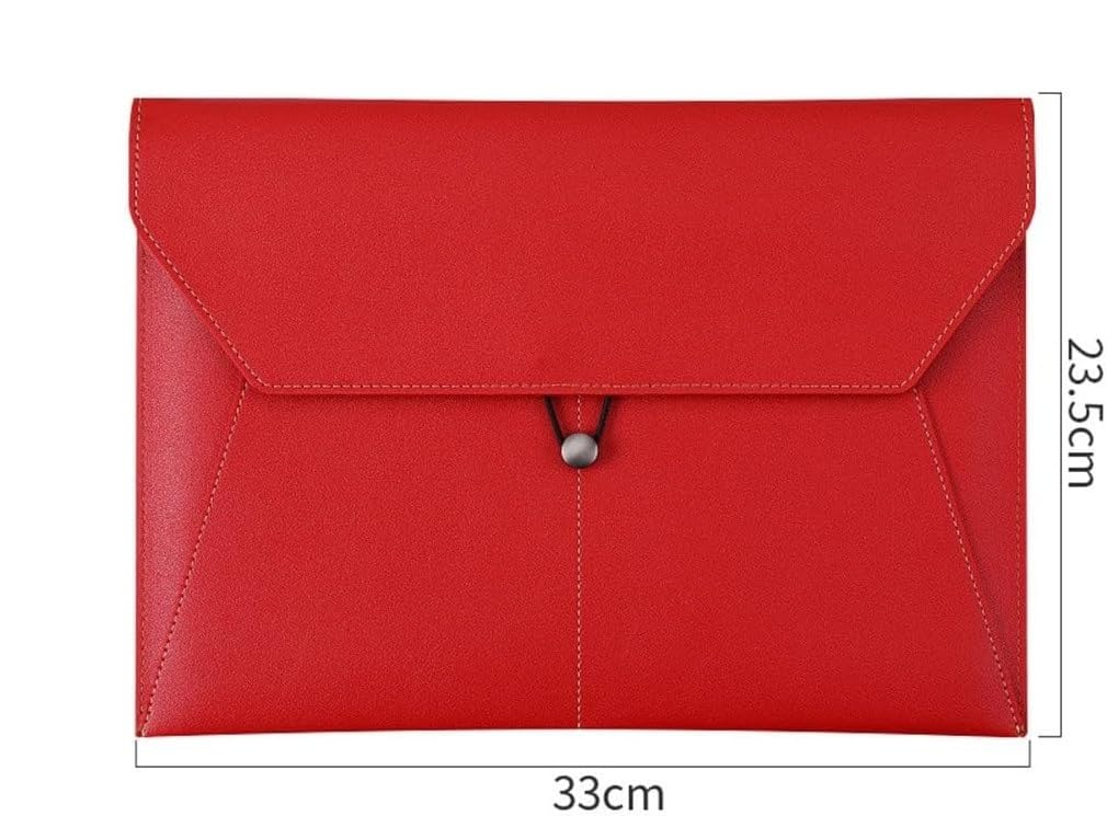 Dokumententasche aus PU-Leder, A4, mehrfarbig, 3er-Pack, 33 x 23,5 cm(Red)