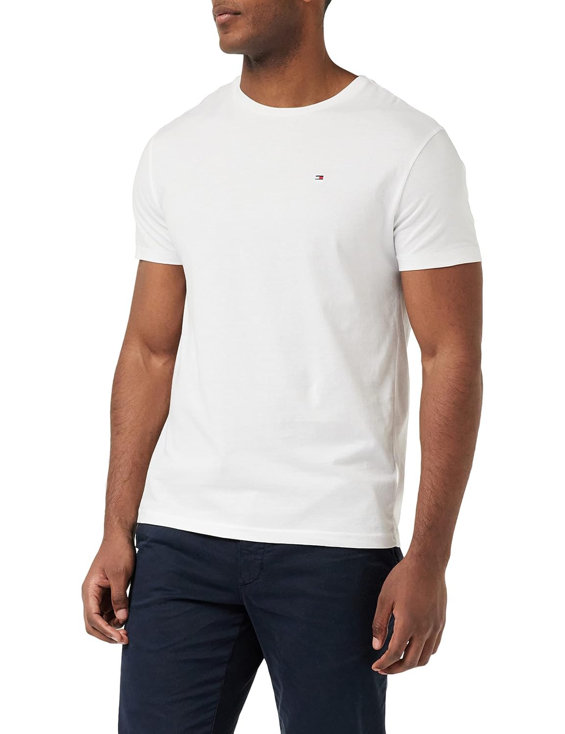 Tommy Hilfiger - Men's T-Shirt - Logo T Shirt For Men - Crew Neck T Shirt Men - Mens Shirts - 100% Organic Cotton Jersey