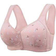 Convenient Front Closure Bra Comfortable Cotton No Underwire Front Closure Bras for Medium Elderly Ladies