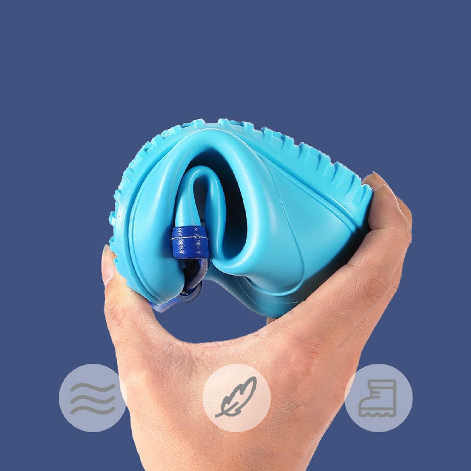 Botas niños fácil Poner Botas de Lluvia para niños y niñas, Antideslizantes, cómodas, para Jugar al Libre. (Blue, 33.5 Big Kids)