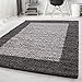 Produktbild Ayyildiz Wunderschöne Gemusterte Bordüre Shaggy Teppich Hochflor Langflor Flokati 30 mm Größen Viereck, Größe:160 x 230 cm, Farbe:Grau
